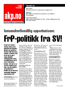 Forsida til avisa akp.no nr 2, 2002