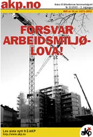 Forsida til avisa akp.no nr 10, 2003