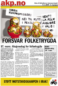Forsida til avisa akp.no nr 2, 2005